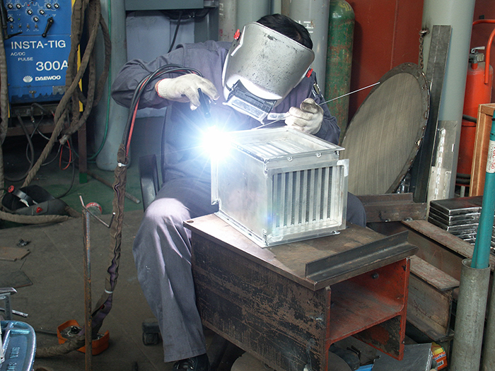 Brazing cooler welding work.JPG